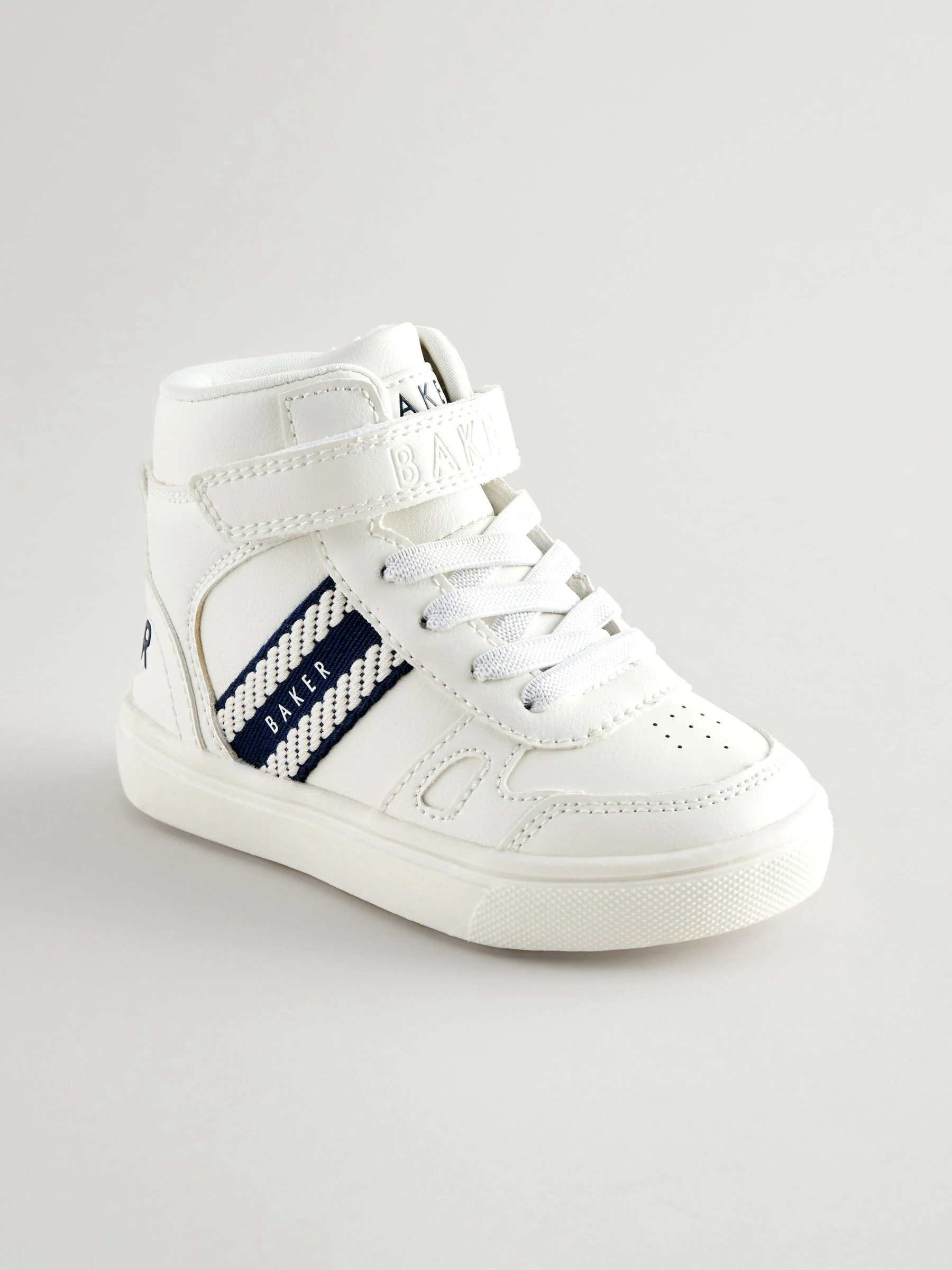 Baker by Ted Baker witte hoge jongenssneakers met geweven merkband