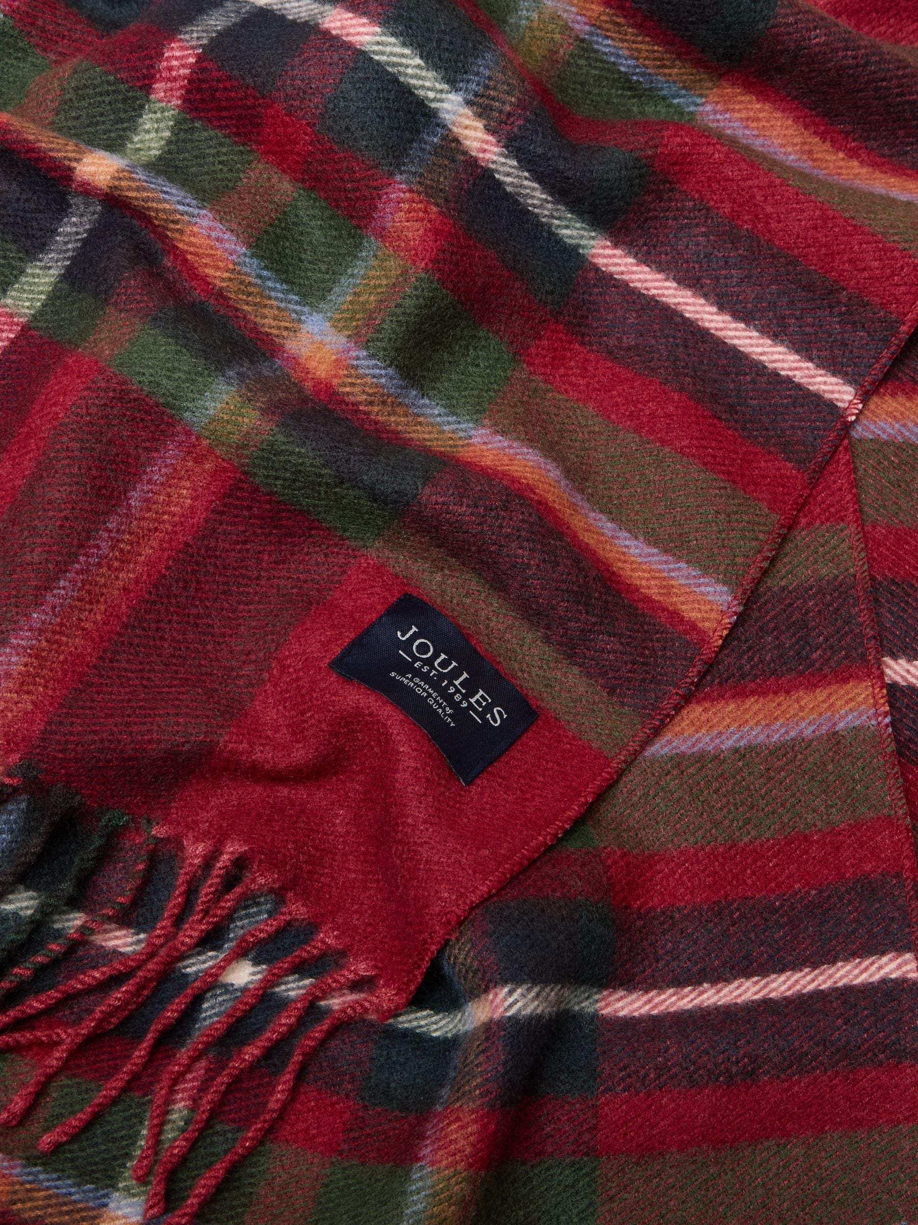 Rood - Joules Langtree Check Scarf