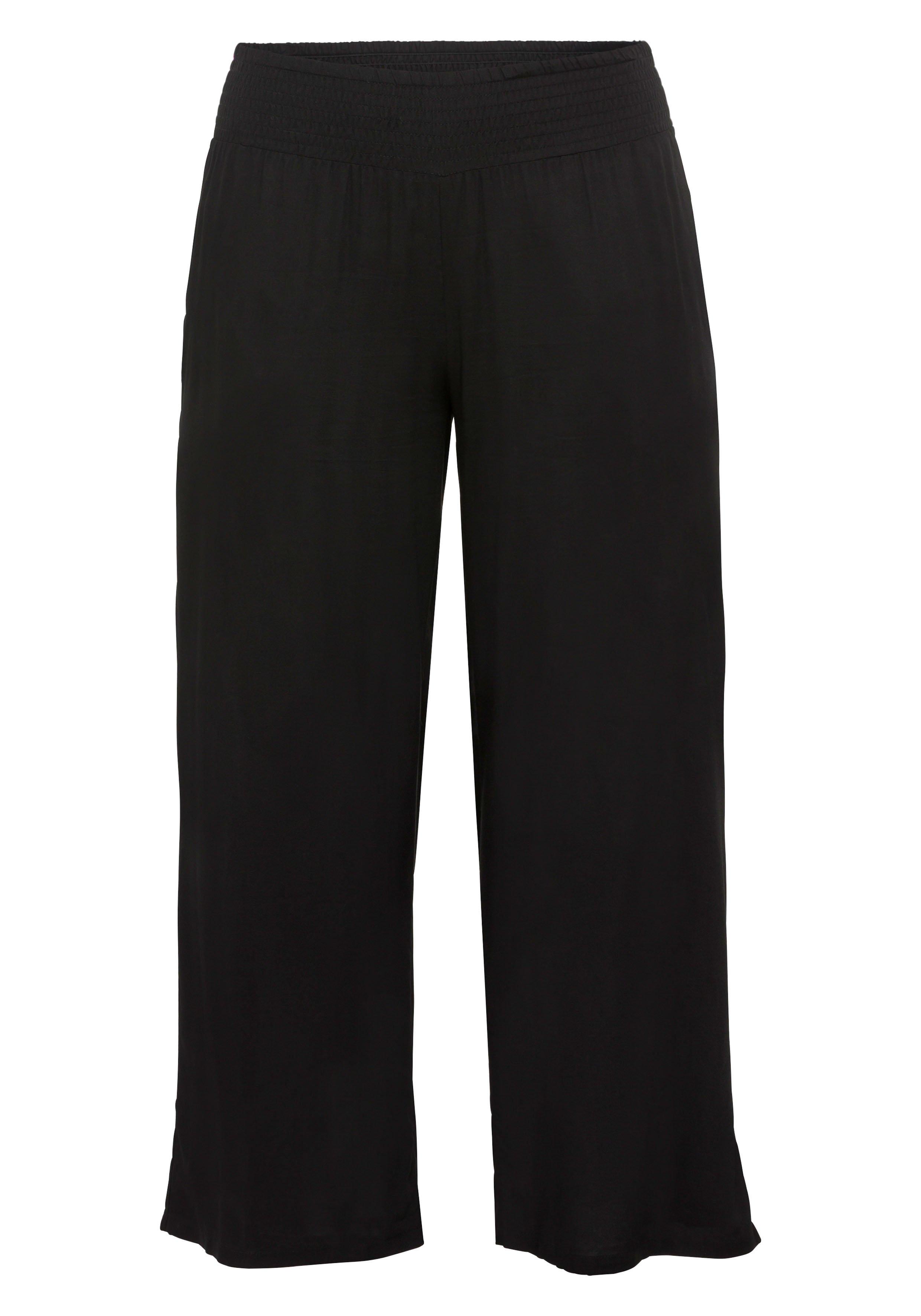 Weite Hose mit Smokbund und Taschen