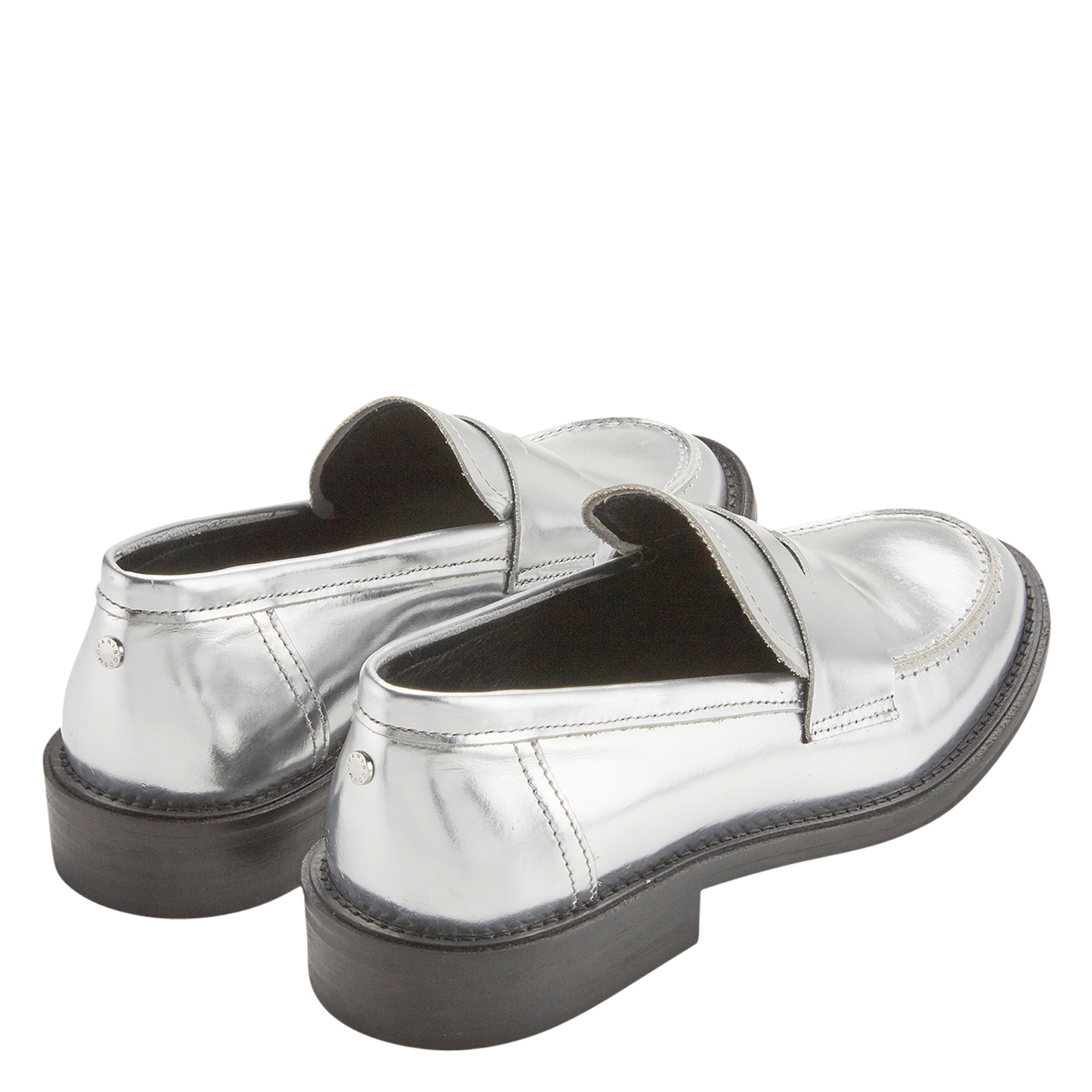 PALMA - Mocassins en cuir métallisé | Argent