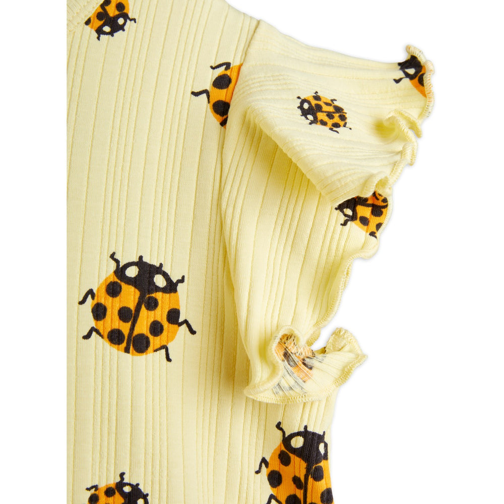Køb Mini Rodini Yellow Ladybugs AOP Wing Kjole