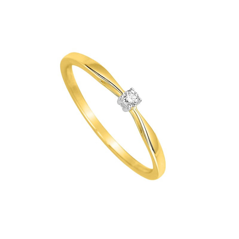 Bague Femme - Or 18 Carats - Diamant 0,04 Carats
