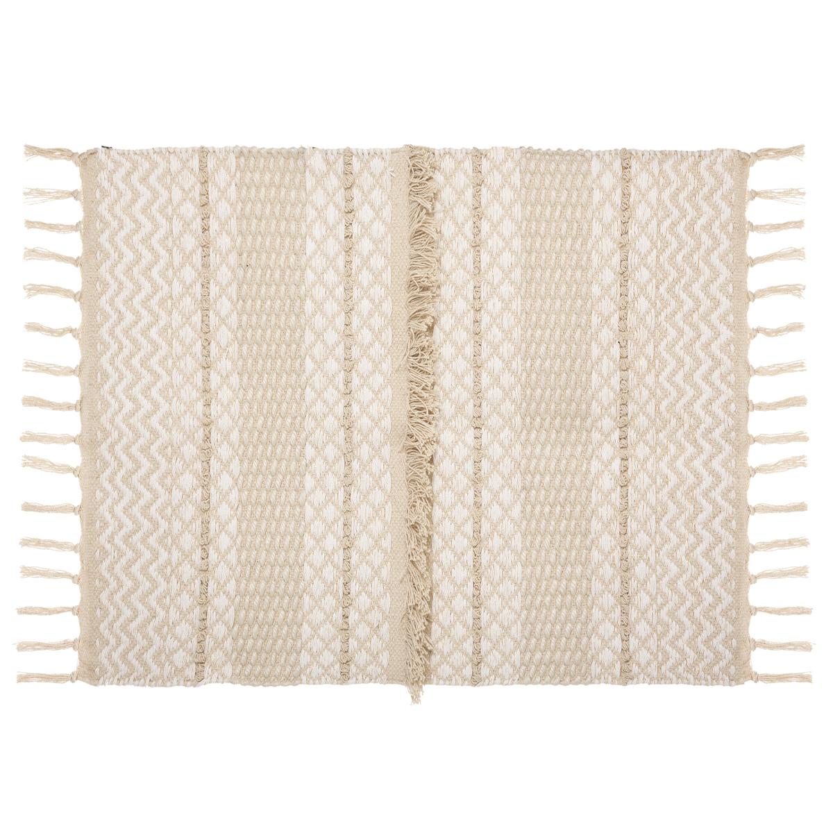 TAPIS COTON SABLE CUIVRE 60X90CM