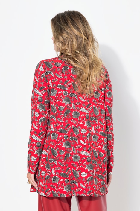 T-Shirt, A-Linie, florales Muster, Langarm