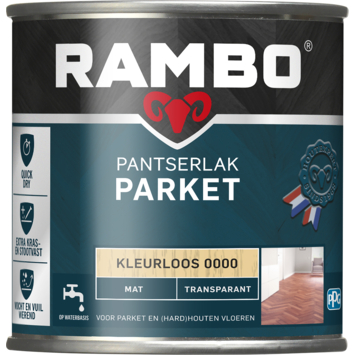 Rambo Pantserlak parket mat transparant blank 250 ml