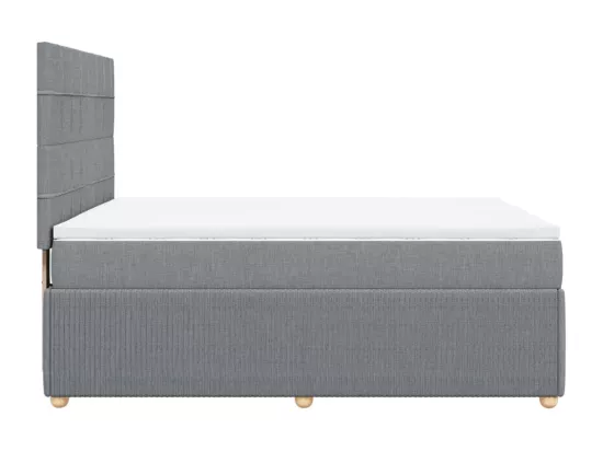 Sommier à lattes de lit avec matelas Gris clair 140x190cm Tissu