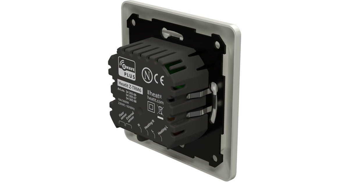 heat itZ-TRM6 White RAL 9010 thermostaat  (Wit, 3600W, 16A, Z-Wave)