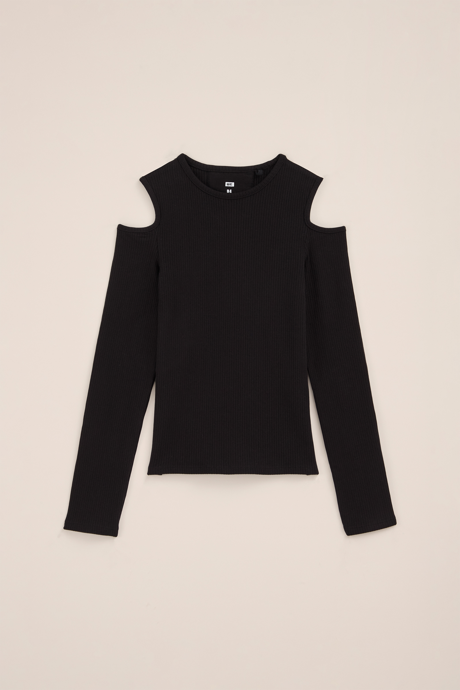 Meisjes T-shirt met structuur WE Fashion Zwart