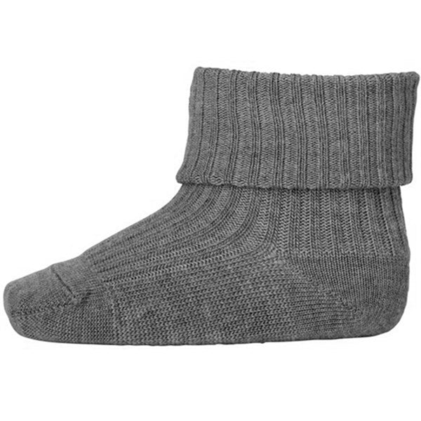 MP 589 Wool Socks Rib 491 Grey Marl. - Mp Danmark → Luksusbaby.dk