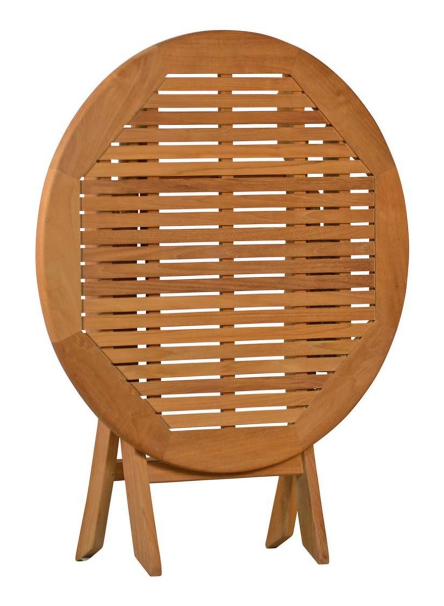 Klaptafel van teakhout, rond, 90 cm, hoogwaardig weerbestendig, voor balkon, terras of patio.