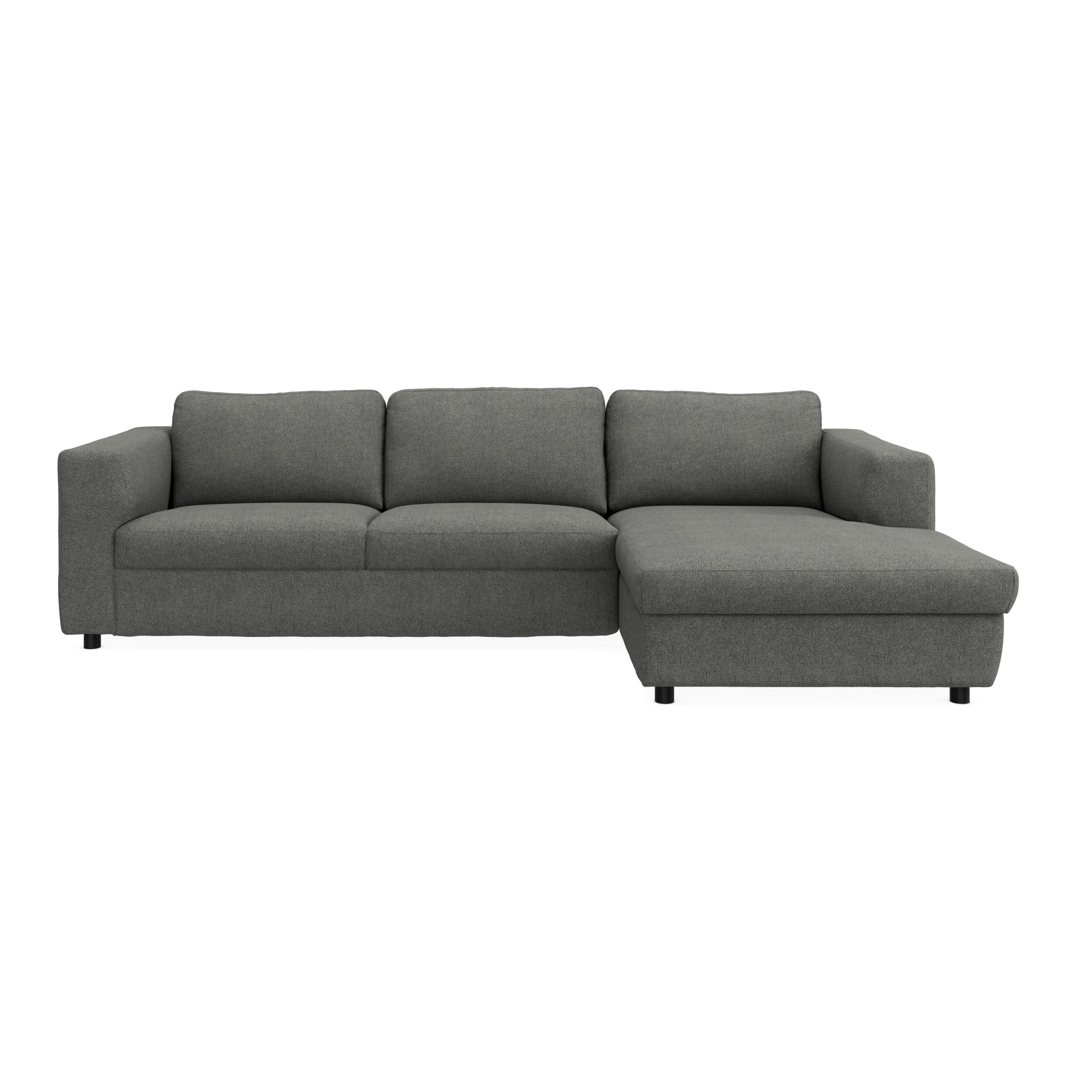Lean højrevendt sofa med chaiselong