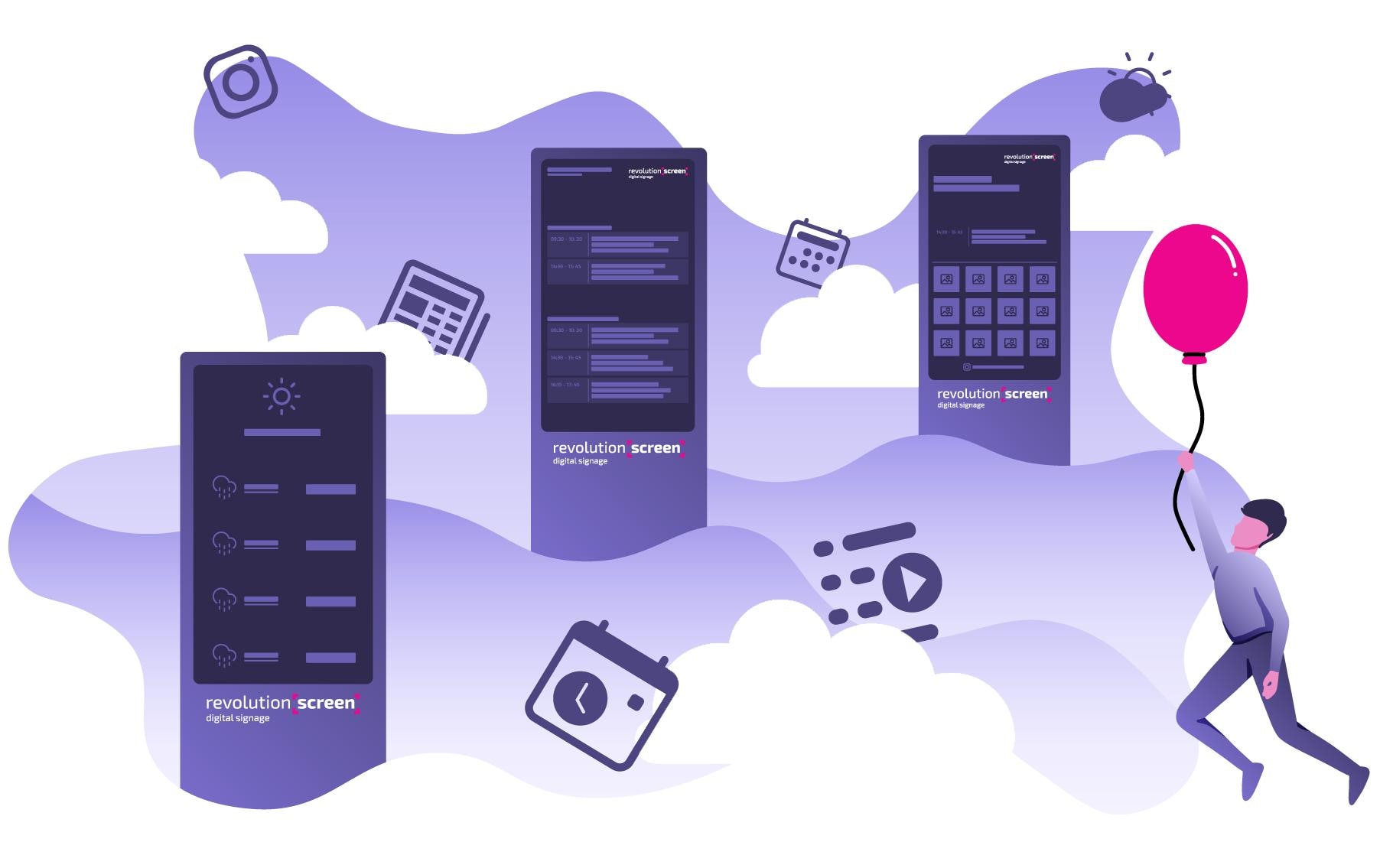 Digital Signage Software revolutionScreen Pro 1 Jahr<br>RevolutionSCREEN Digital Signage Software – Die neue und effiziente Art, digitale Displays zu bewirtschaften