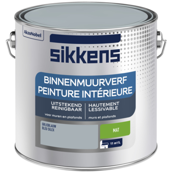 Sikkens muurverf binnen mat grijsblauw 2,5 liter