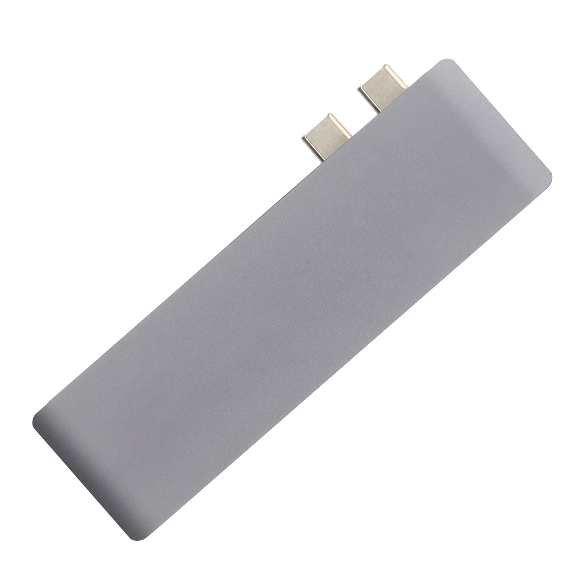 USB C Multiport Hub mit 2x USB C / 2x USB 3.0 Anschluss / Micro SD und SD Kartenlesegerät Apple MacBook Pro / Air - Dunkelgrau (Space Grau)