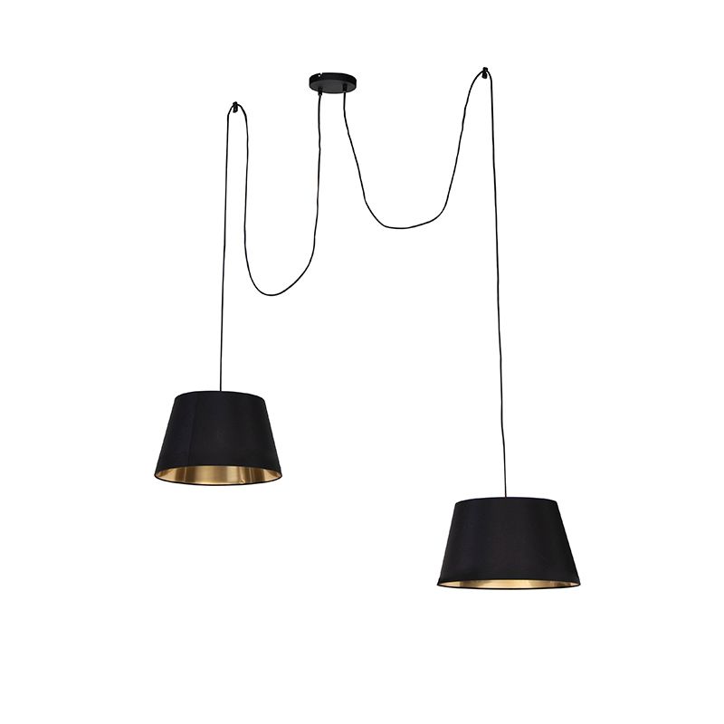 Moderne hanglamp zwart 2-lichts- Lofty