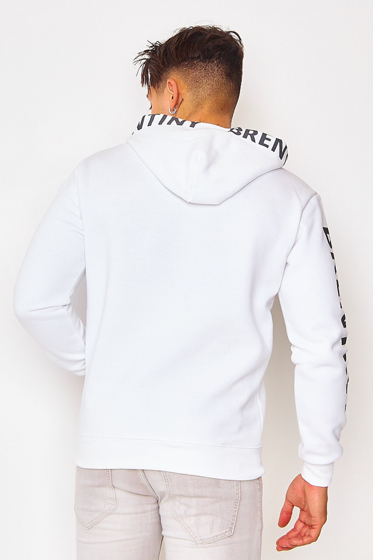 Sweat à capuche blanc Brentiny