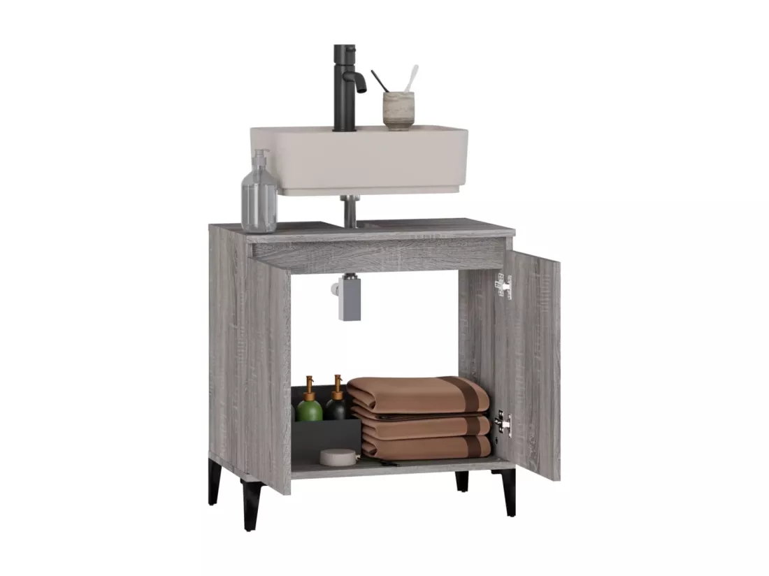 Meuble d'évier sonoma gris 58x33x60 cm bois d'ingénierie