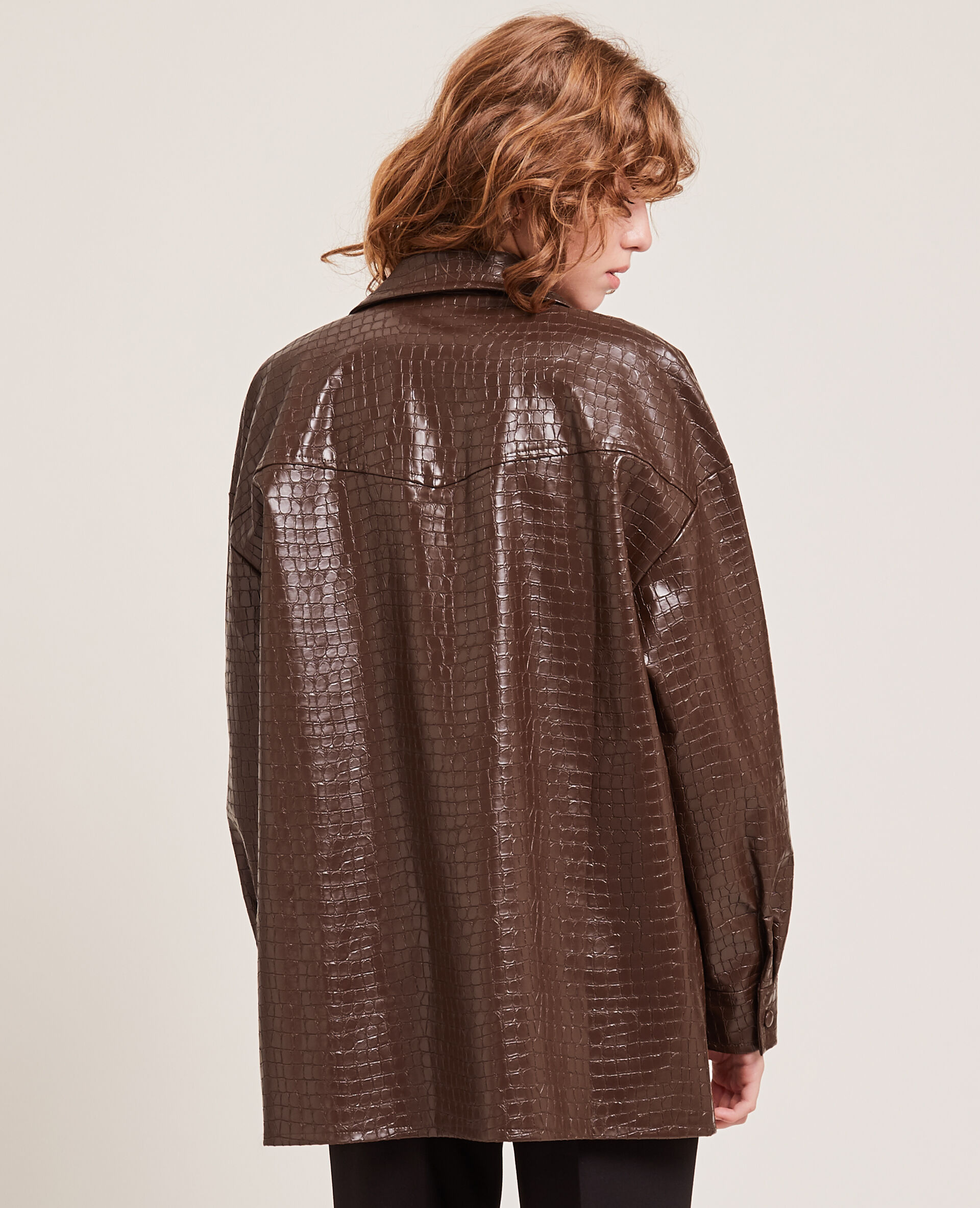 Surchemise effet croco - Marron