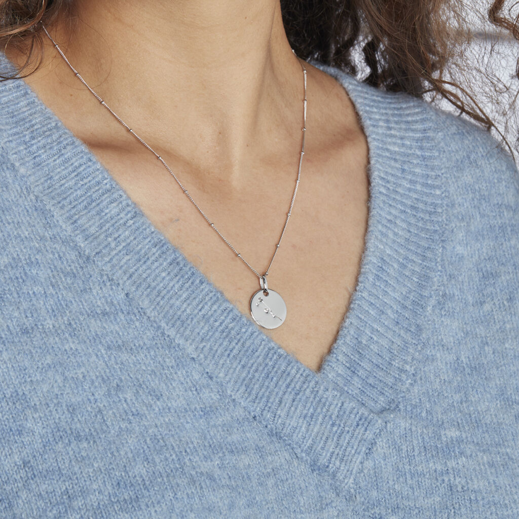 Collier Astr Argent Oxydes De Zirconium