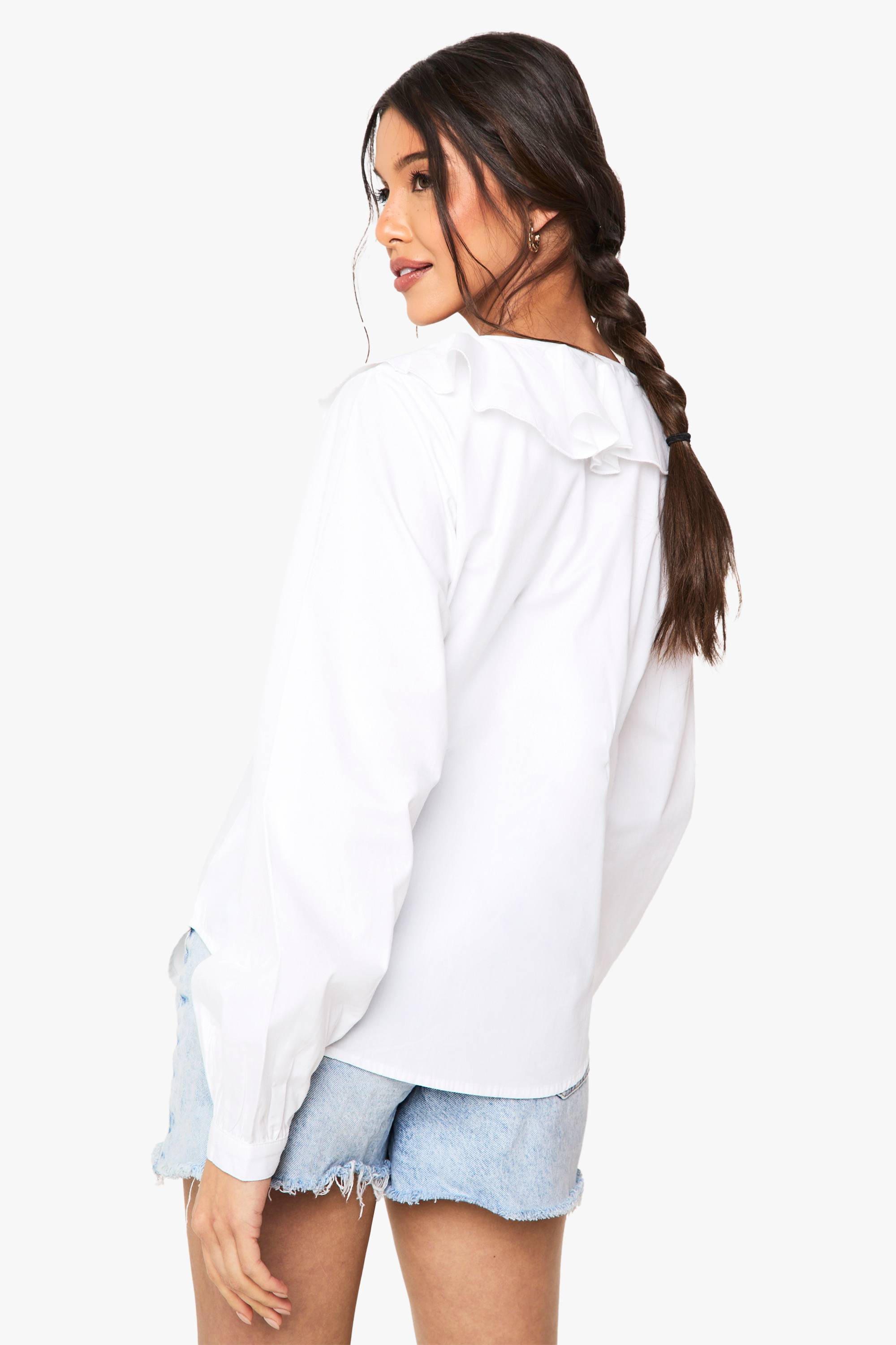 boohoo Chemisier À Volants Et Découpes Ajourées