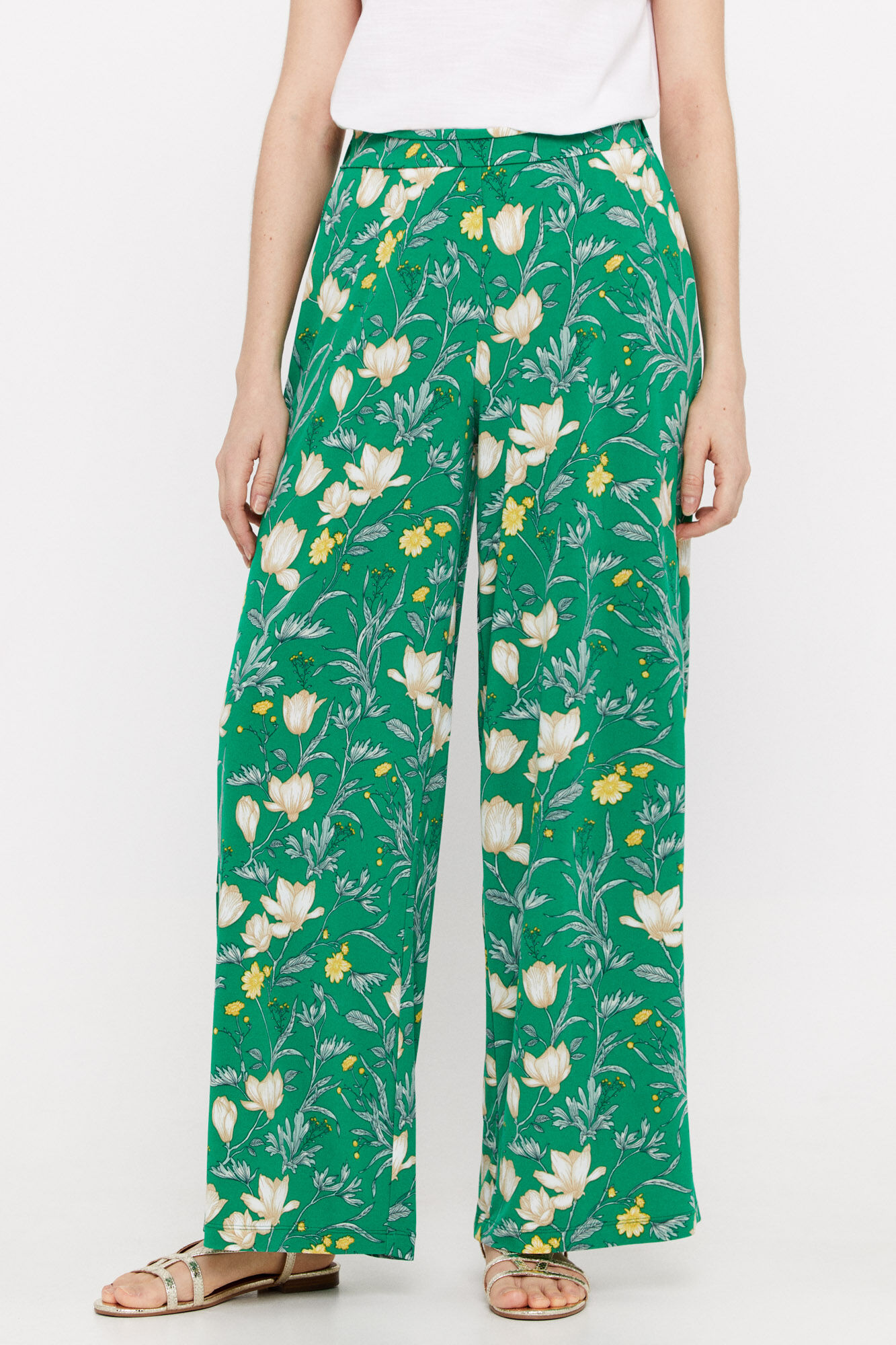 Calças de malha estampadas - Estampa verde
