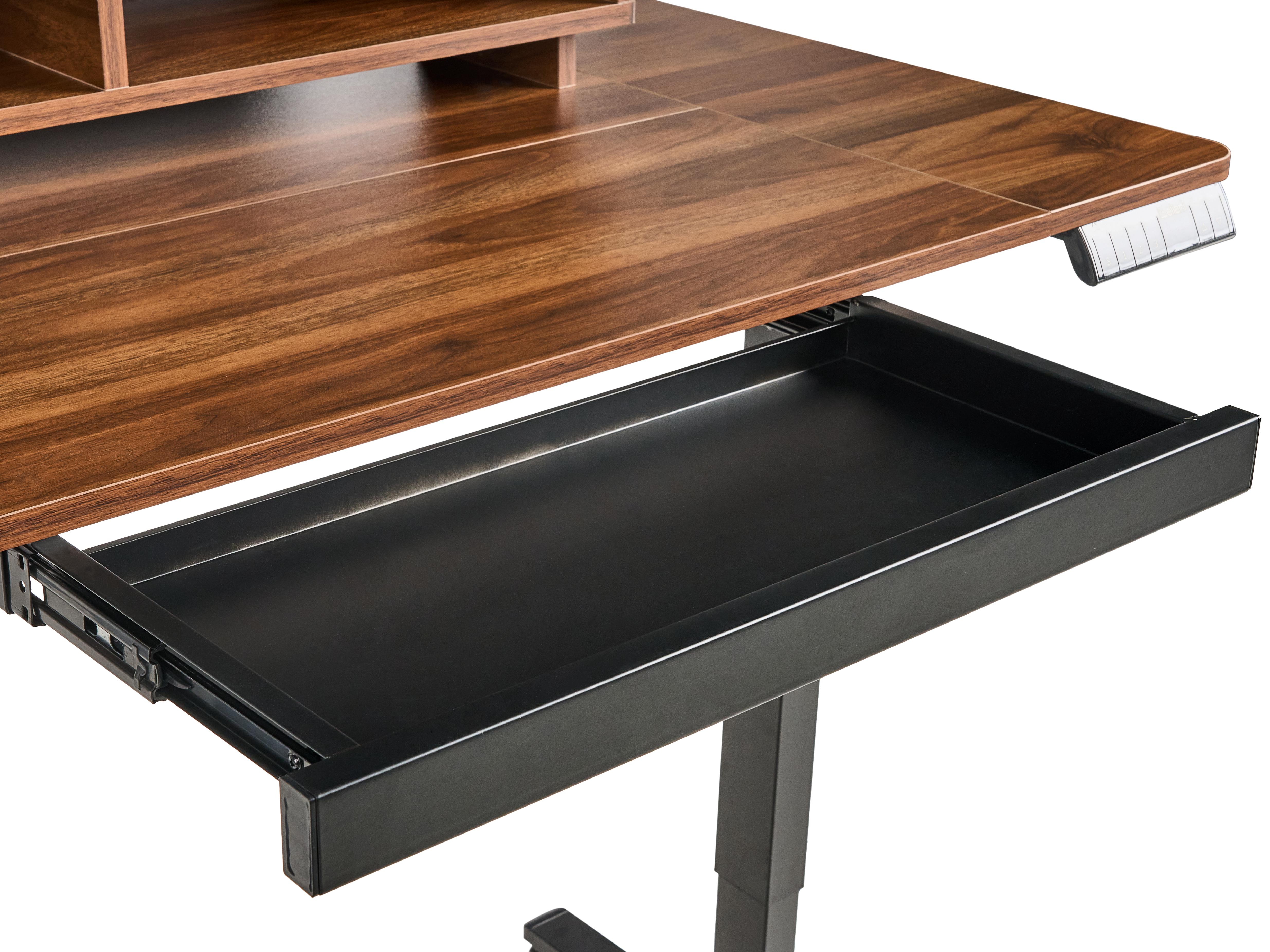 Elektrisch verstelbaar sta-bureau LUCAMA Bruin/zwart 120 cm 60 cm met USB-poort