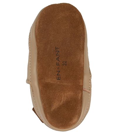 En Fant Lederhausschuhe - Beige m. Eule