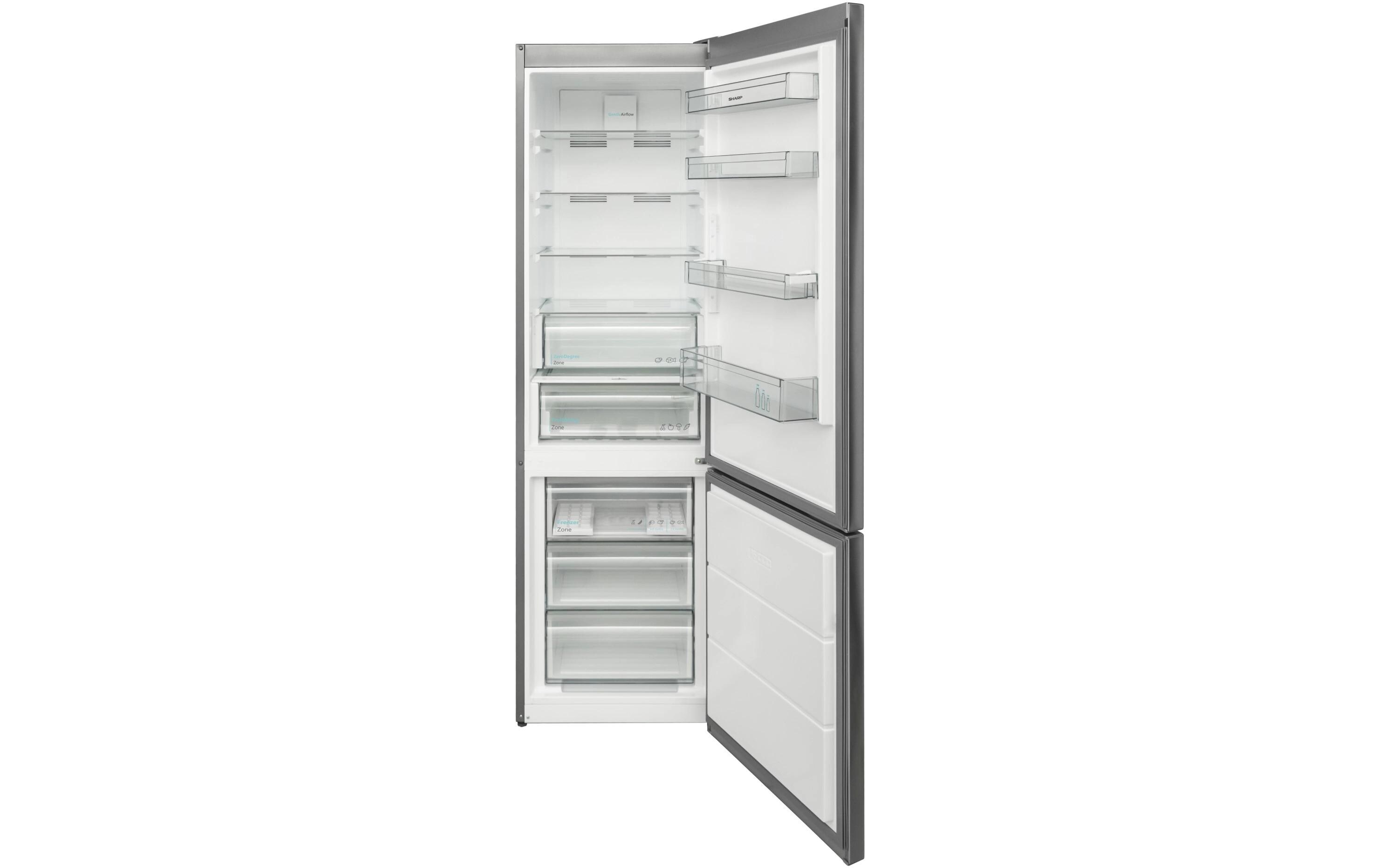 Kühl-Gefrierkombination SJ-NBA20IEXID-EU Edelstahl, Rechts<br>Kombigerät mit Kühlschrank und Gefrierschrank