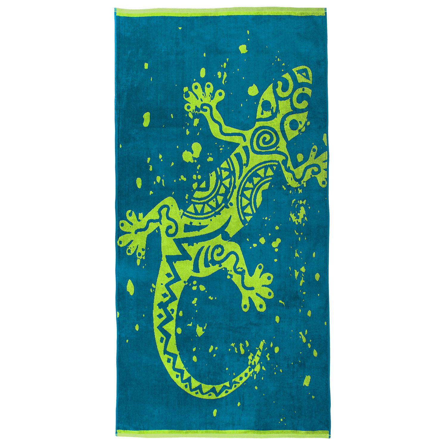 Strandtuch blau mit Gecko