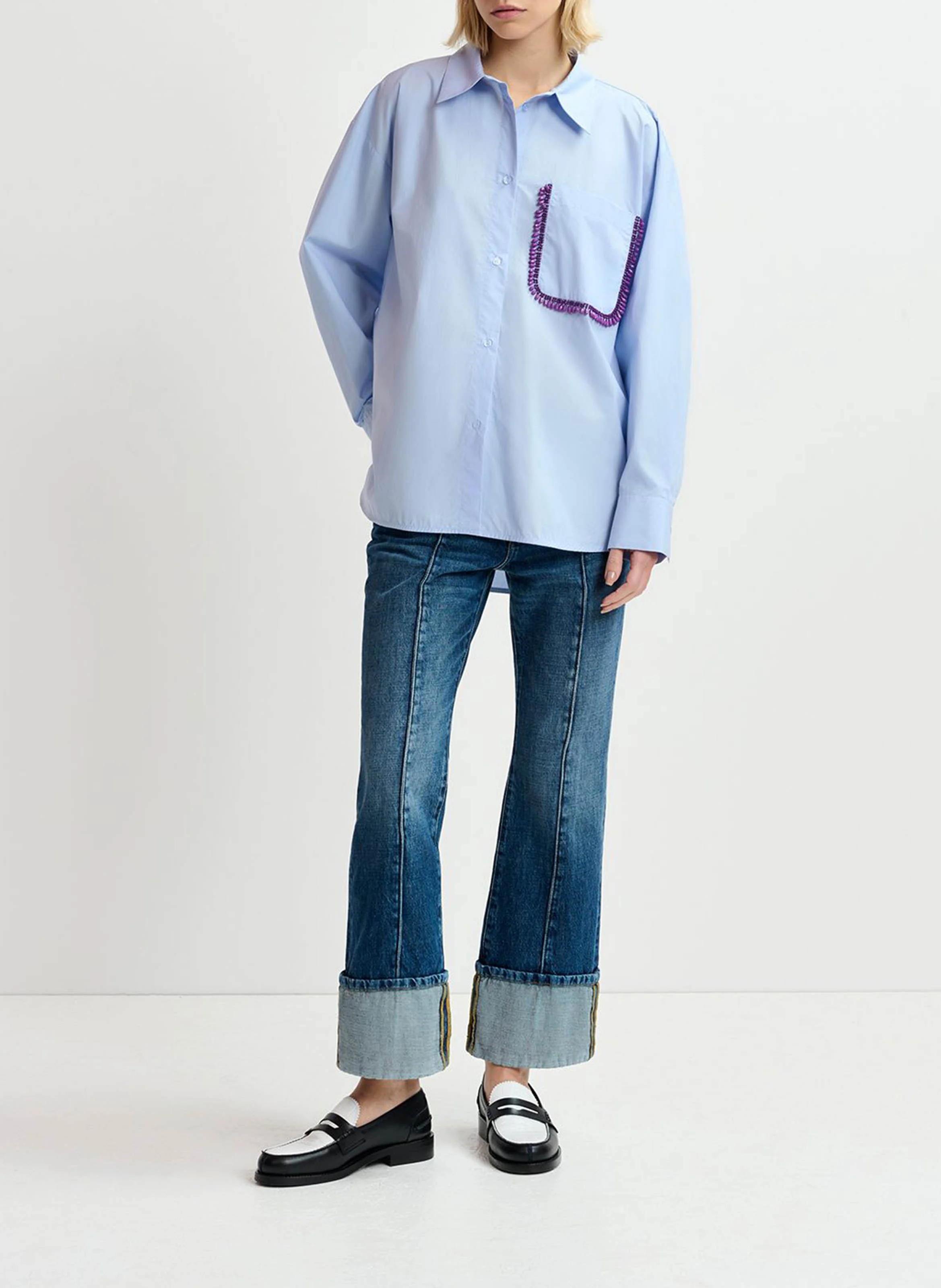 GET - Chemise col classique en coton | Bleu