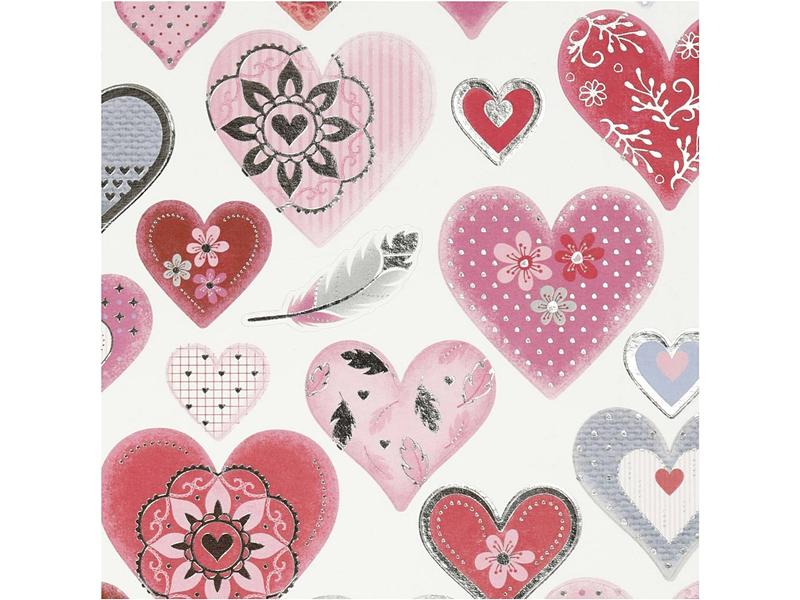 Creativ Company Motivsticker Herzen 1 Blatt Bunte Aufkleber