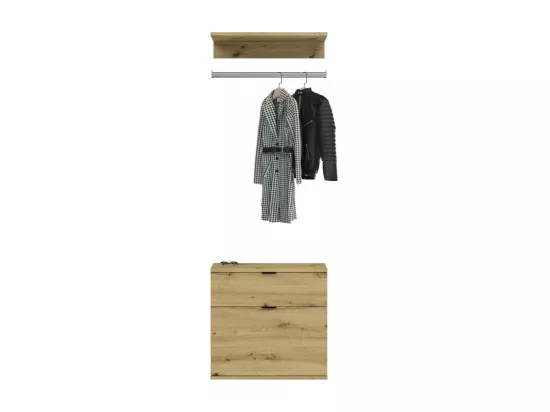 Meuble de rangement 2 tiroirs – Chêne clair – BODITE