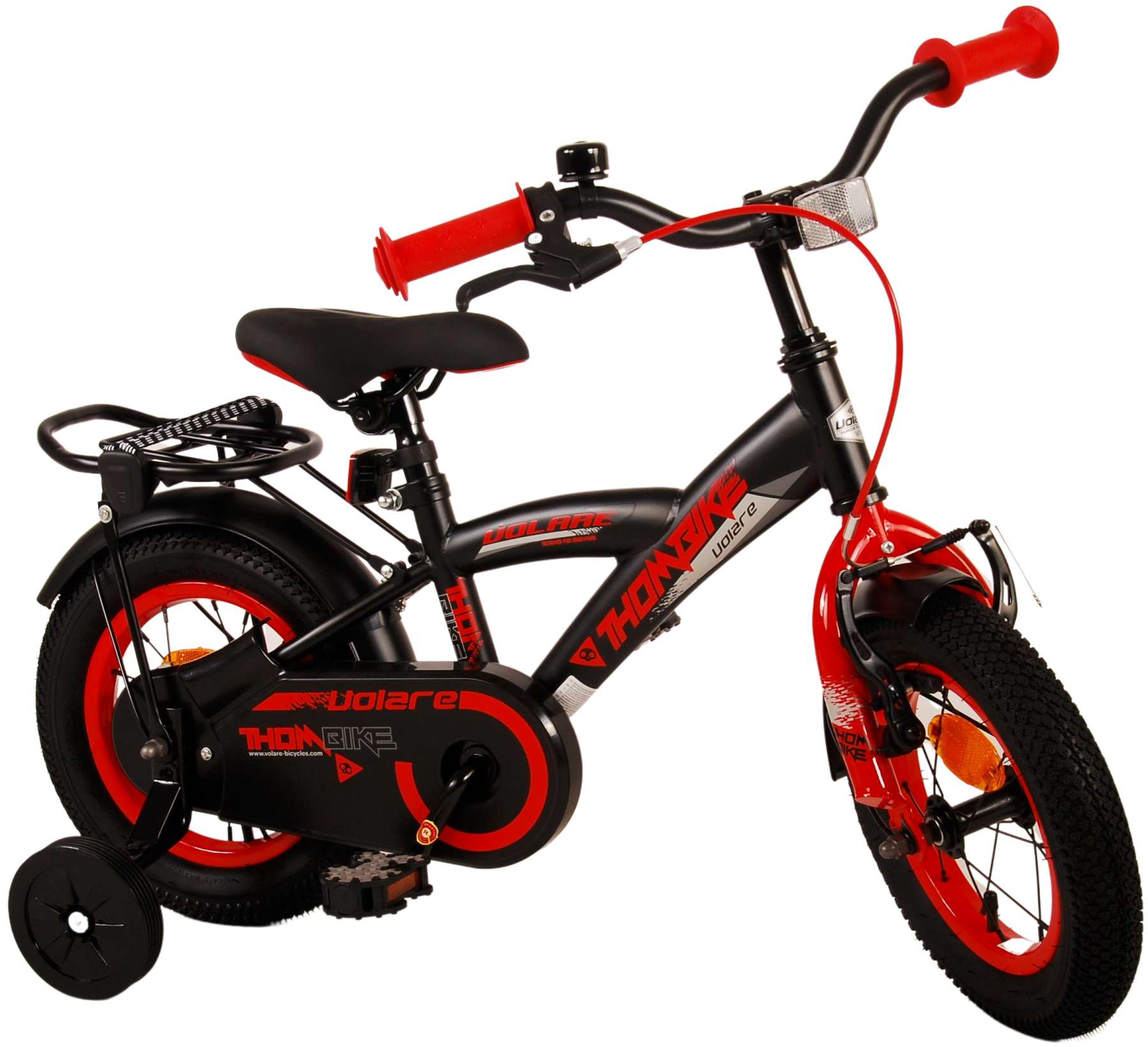 TPFSports Thombike Kinderfahrrad - Jungen - 12 Zoll - Rücktritt + Handbremse - Schwarz/Gelb