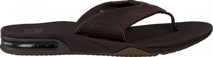 Reef Leather Fanningdark Brown Heren Slippers Donkerbruin