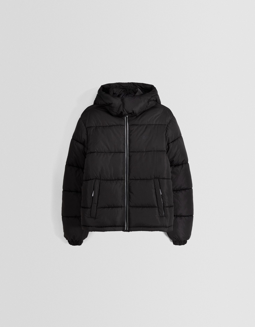 Jaqueta puffer com capuz
