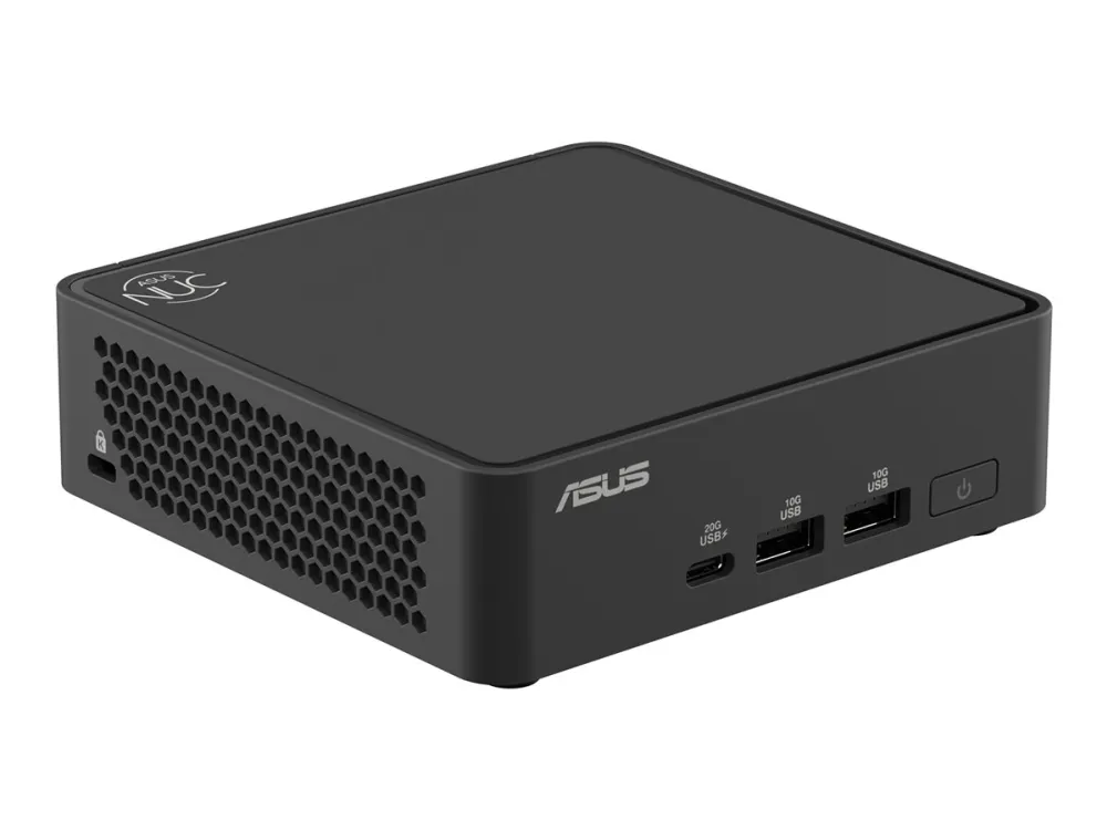 ASUS NUC 15 Pro Slim Kit RNUC15CRKV500002 - Barebone - mini PC 1 x Core 5 235H / op til 5 GHz - vPro - RAM 0 GB - Arc Graphics 140T - IEEE 802.11ax (Wi-Fi 6), IEEE 802.11be (Wi-Fi 7), Bluetooth 5.4, Gigabit Ethernet, 2.5 Gigabit Ethernet - sort