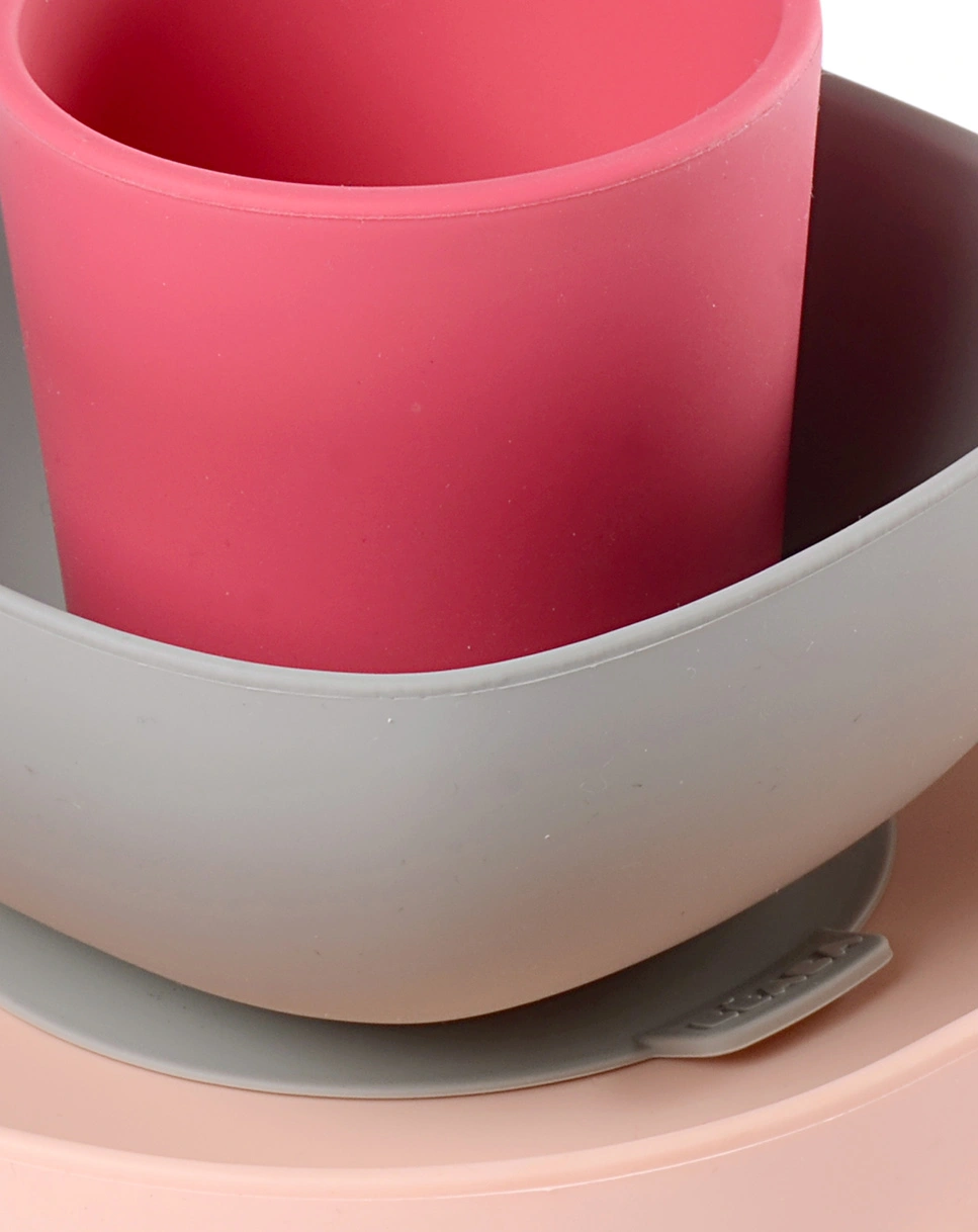 Silikon-Geschirrset BIG MEAL 4-teilig in old pink
