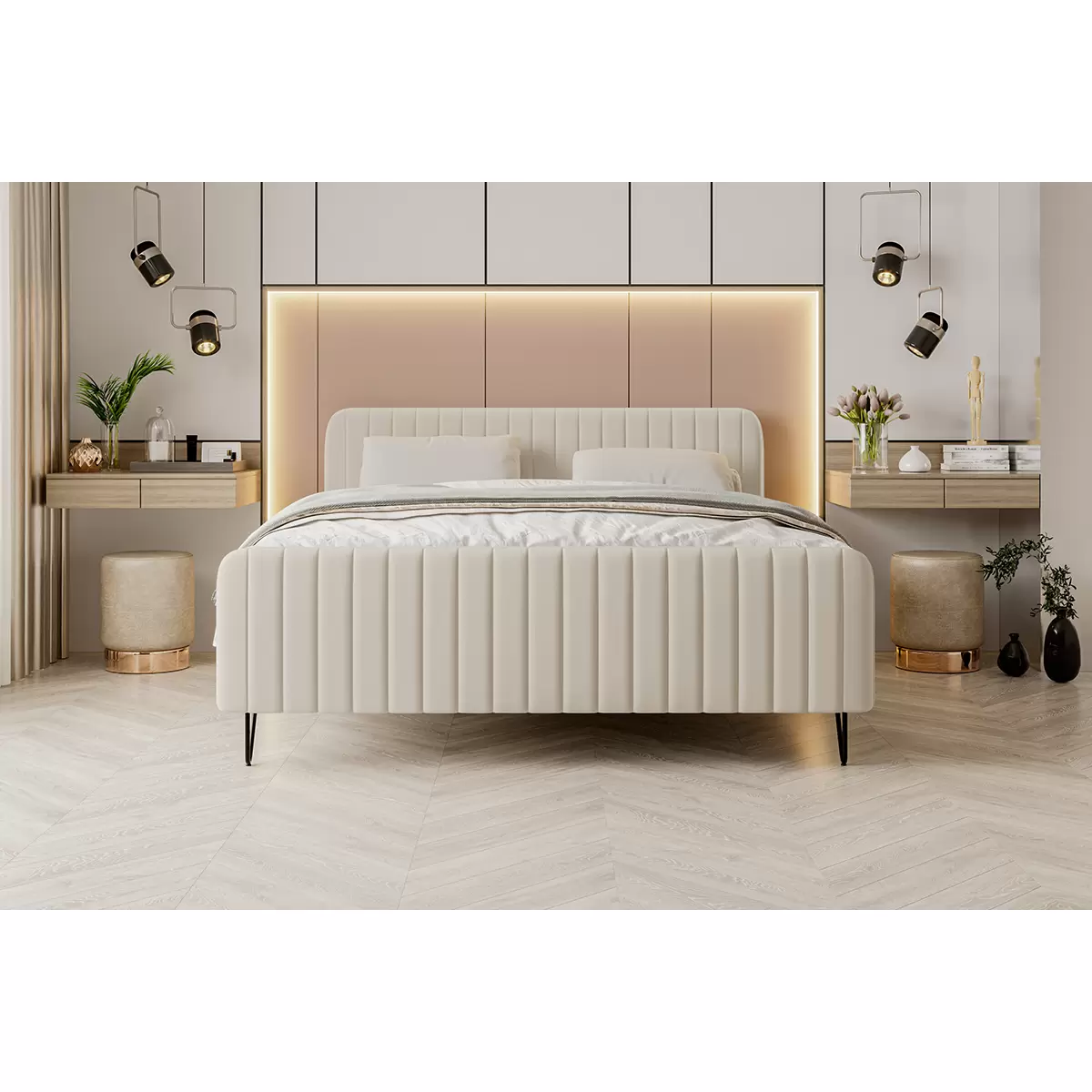 Boxspringbett Lucian 160x200 Beige