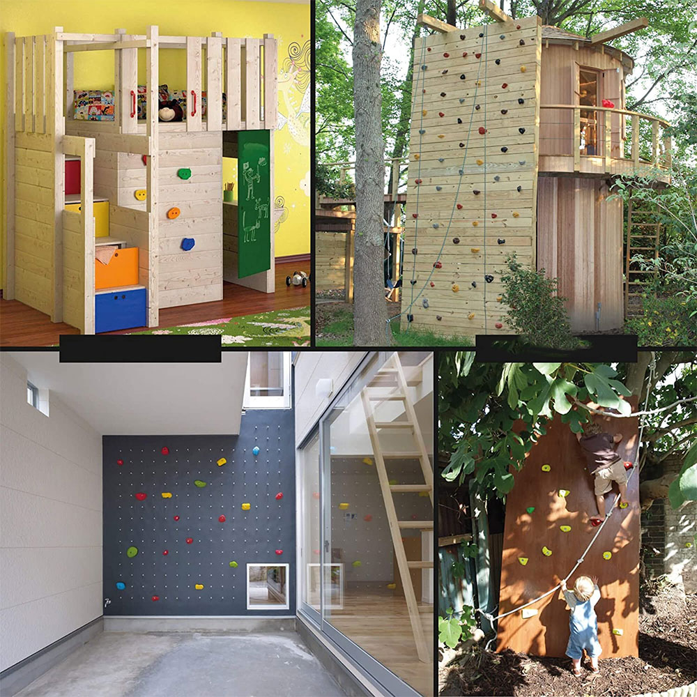 (15er Set) Klettersteine Kinder Kletter Boulder Griffe Indoor / Outdoor   Schrauben Set - Bunt