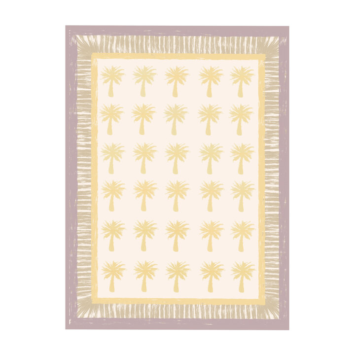 Buitenvloerkleed - Oasis Palm Geel/Lila | OEKO-TEX & Wasbaar