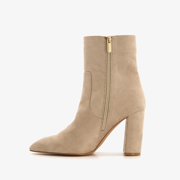 Blue Box dames enkellaarsjes met hak beige