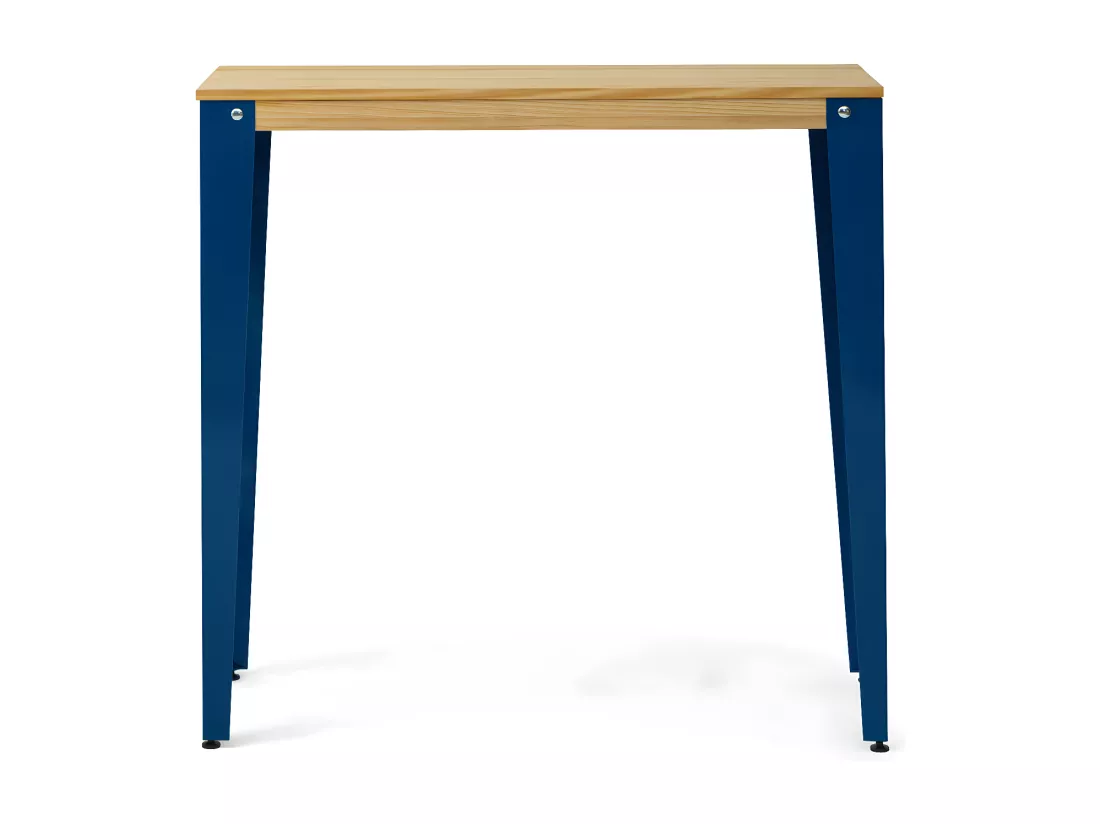Table Mange debout Lunds 39x110x110cm Bleu-Naturel. Box Furniture