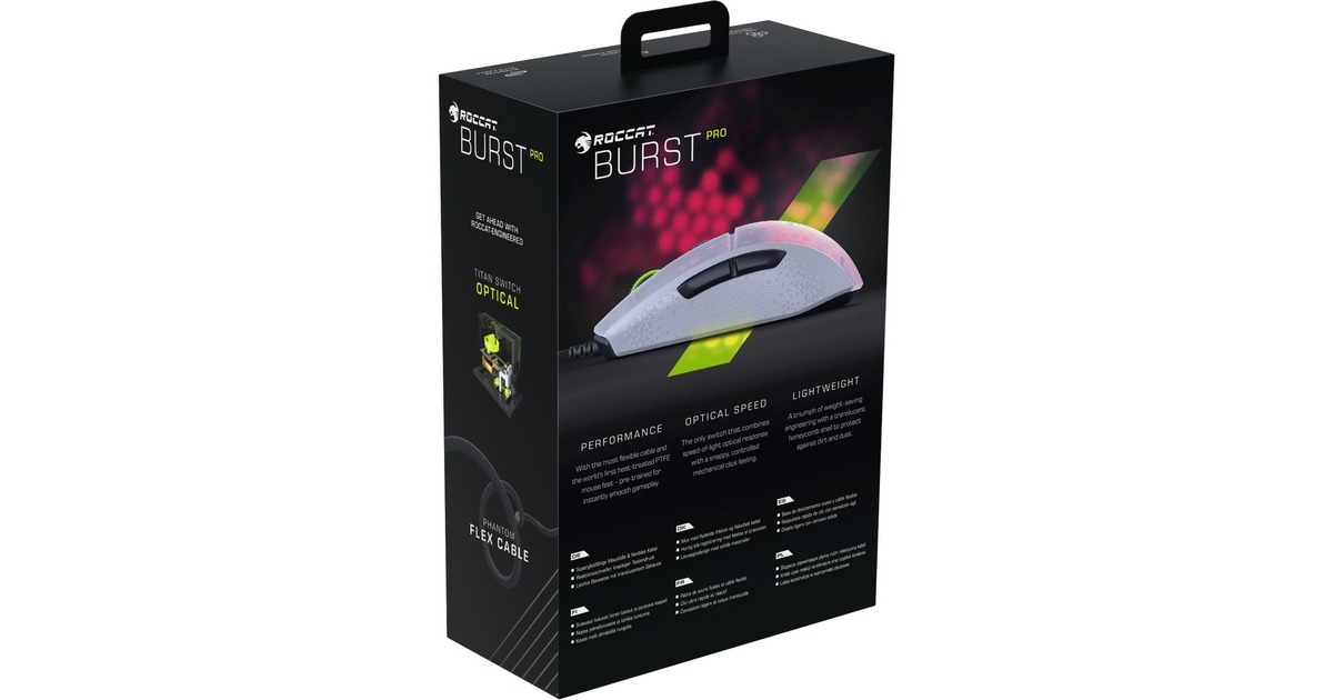 RoccatBurst Pro gaming muis  (Wit, 16000 dpi)