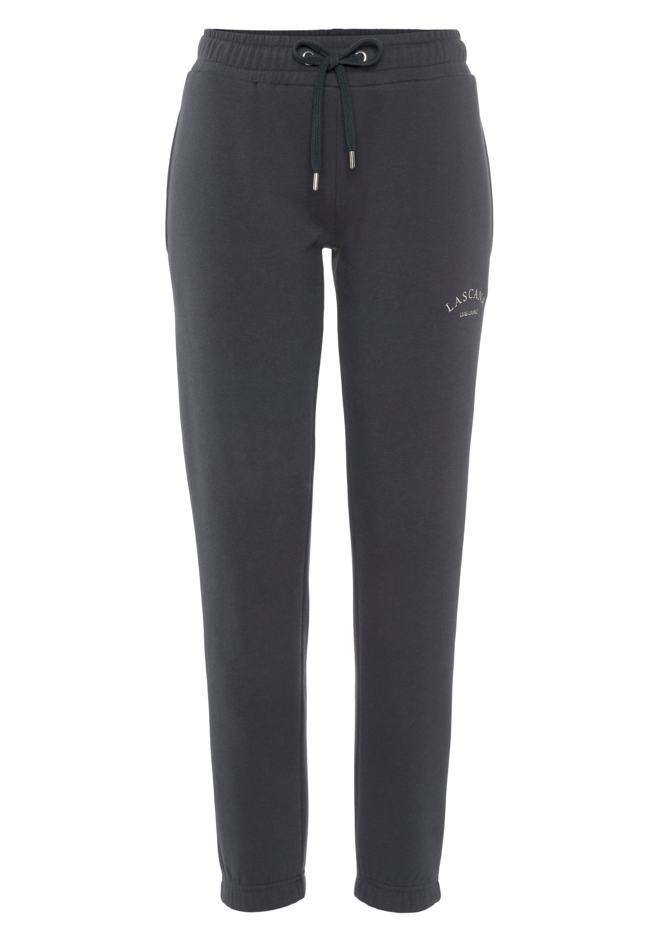 LASCANA Sweathose  Loungehose mit seitlichen Taschen und Logostickerei, Loungewear