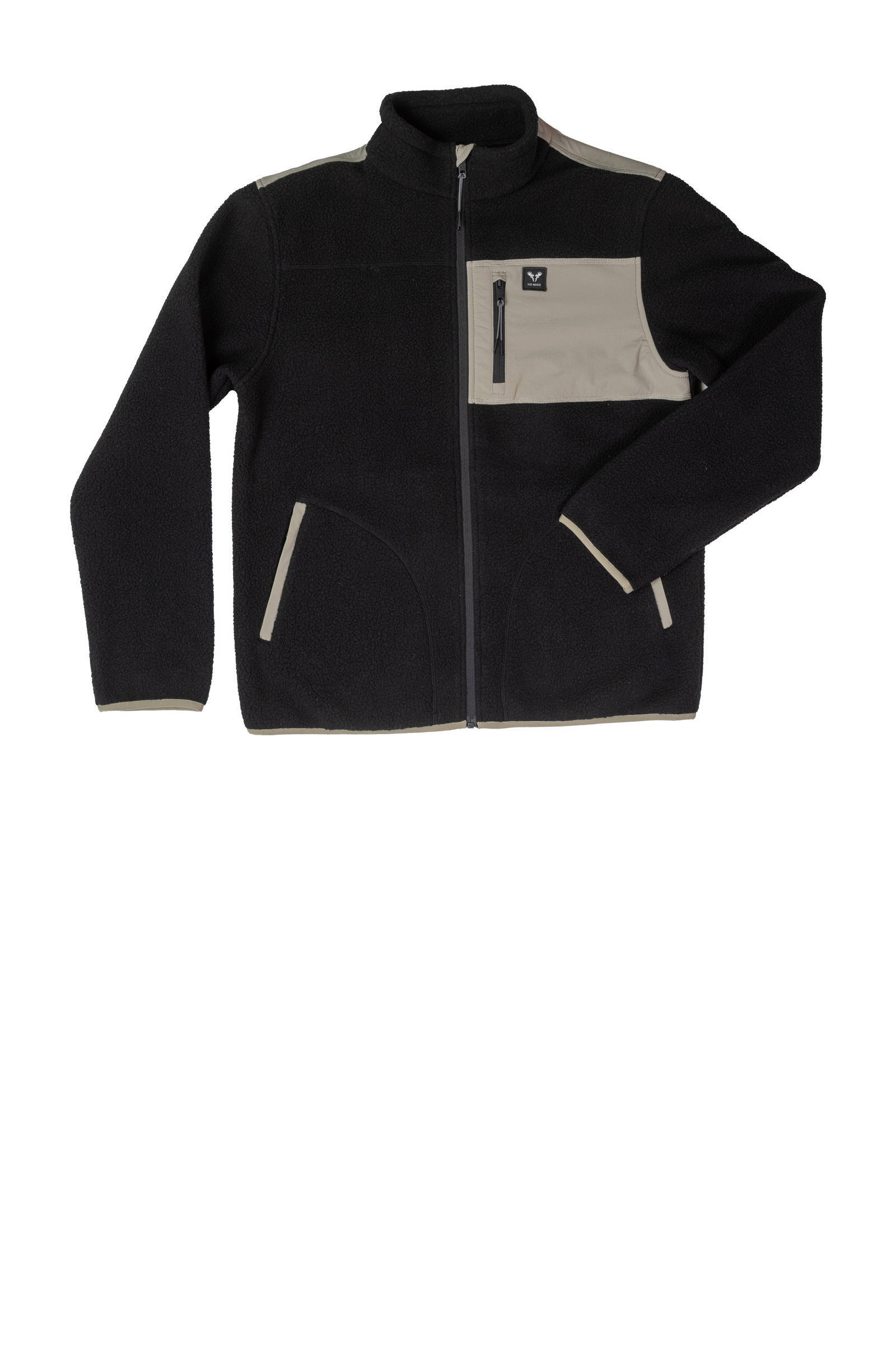 FAT MOOSE fleece vest zwart/beige