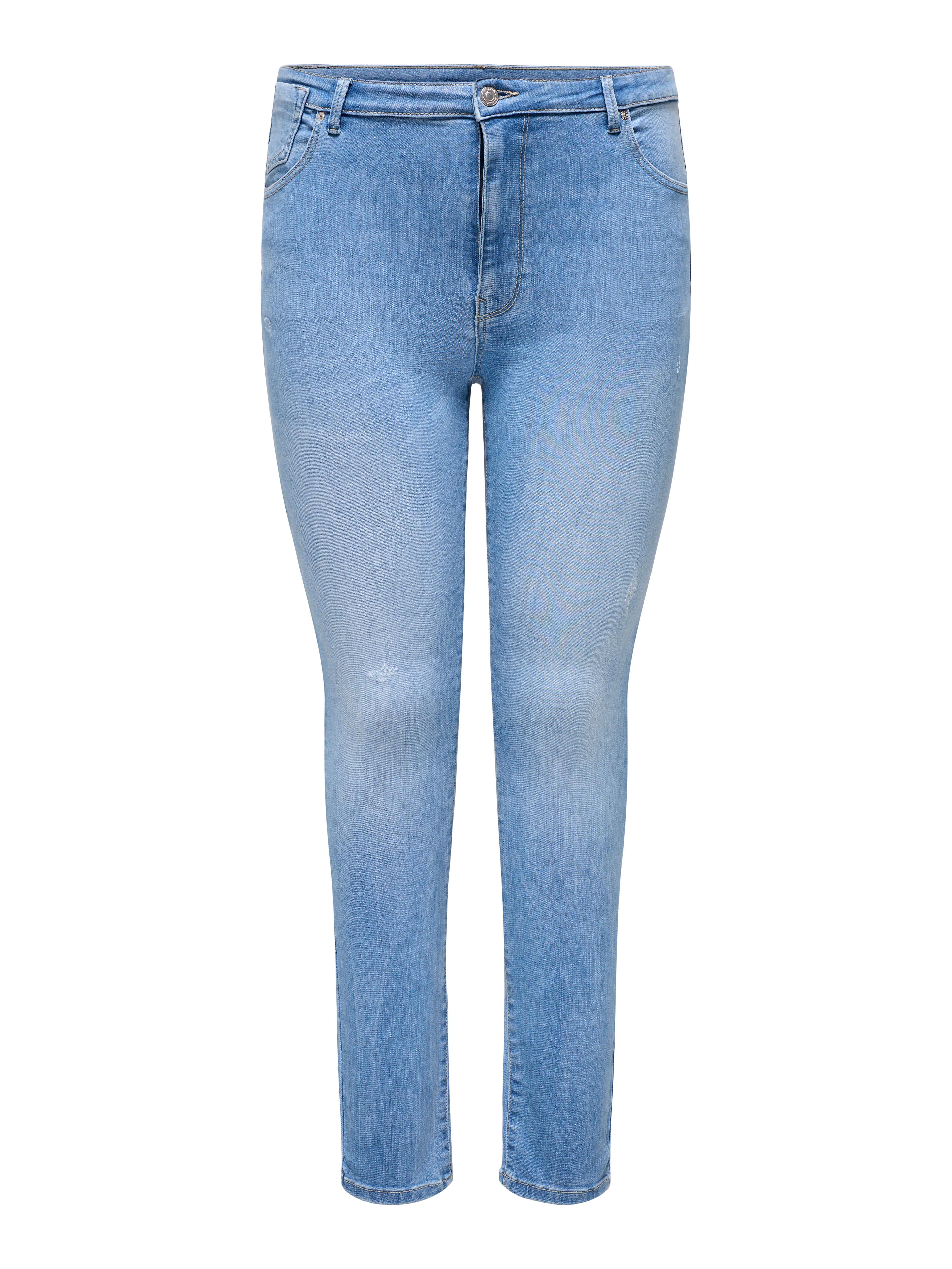CARFOREVER Hohe Taille Skinny Fit Jeans Light Blue Denim
