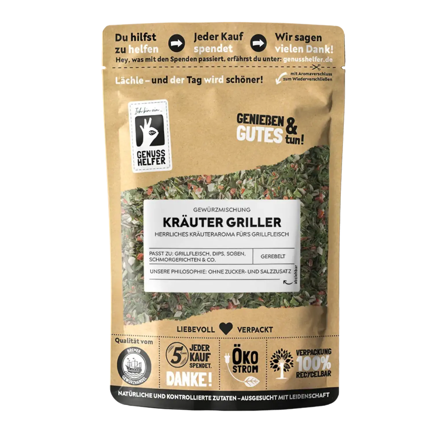 Kräuter-Griller, gerebelt
