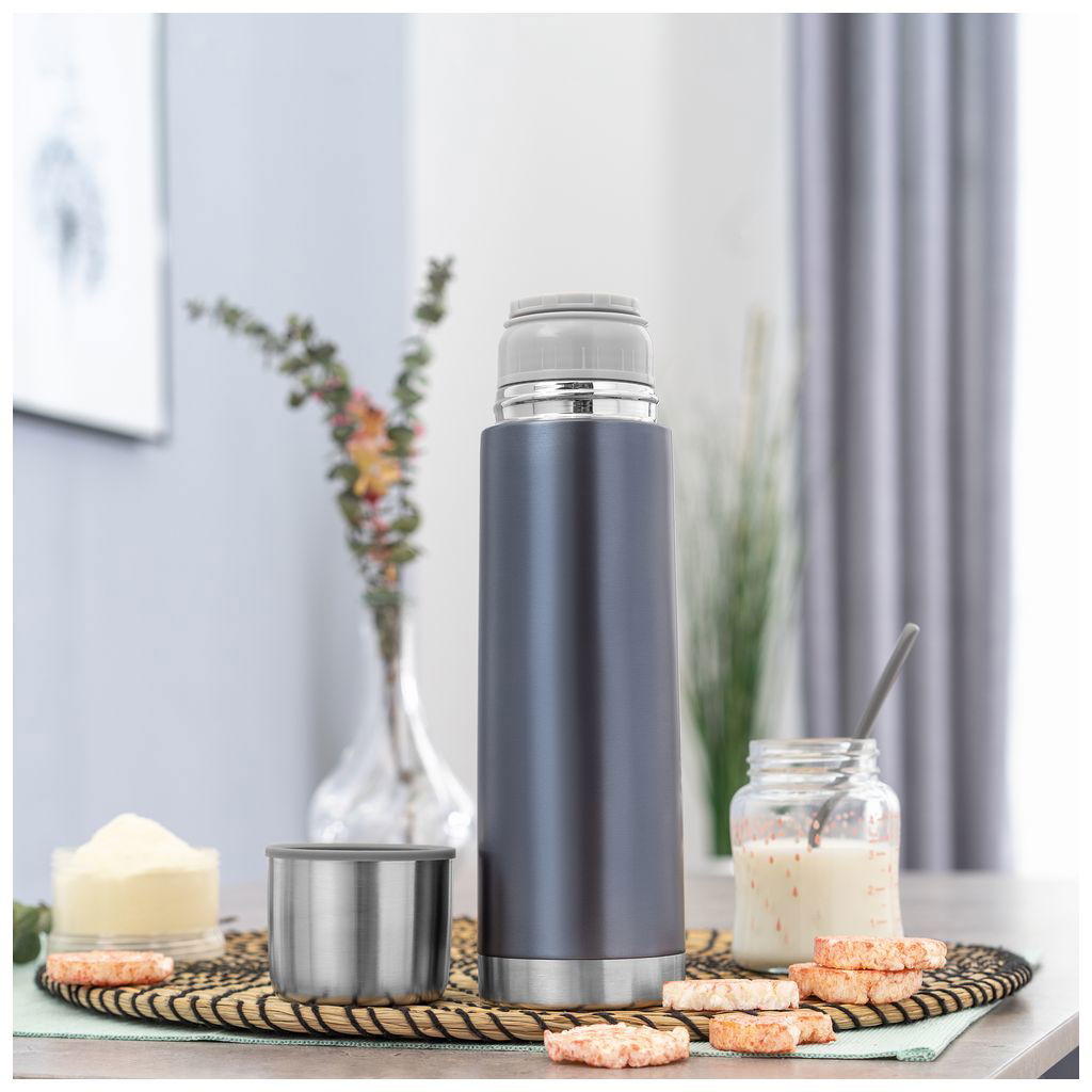 reerreer   Colour Edelstahl Isolierflasche silber grau