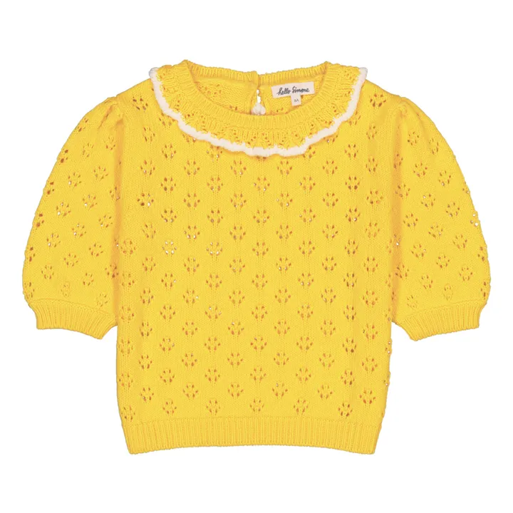 Hello Simone Pull Clarinette Pointelle Coton Bio | Jaune