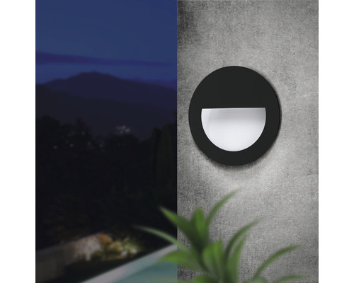 LED-inbouwlamp voor buiten, aluminium/kunststof, enkele lamp, 2,5W, 320 lm, 4000 K, neutraal wit, 125/117 mm, Aracena zwart/wit